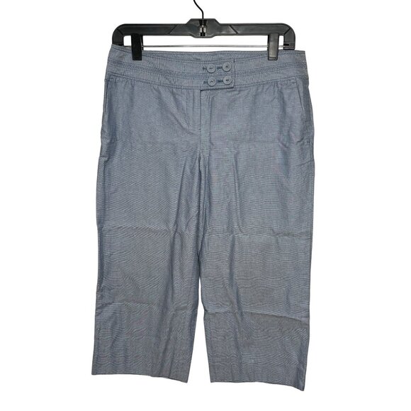 Ann Taylor Pants Womens 6P Petites Small SP Cropped Wide Leg Blue Work Casual - Picture 1 of 13